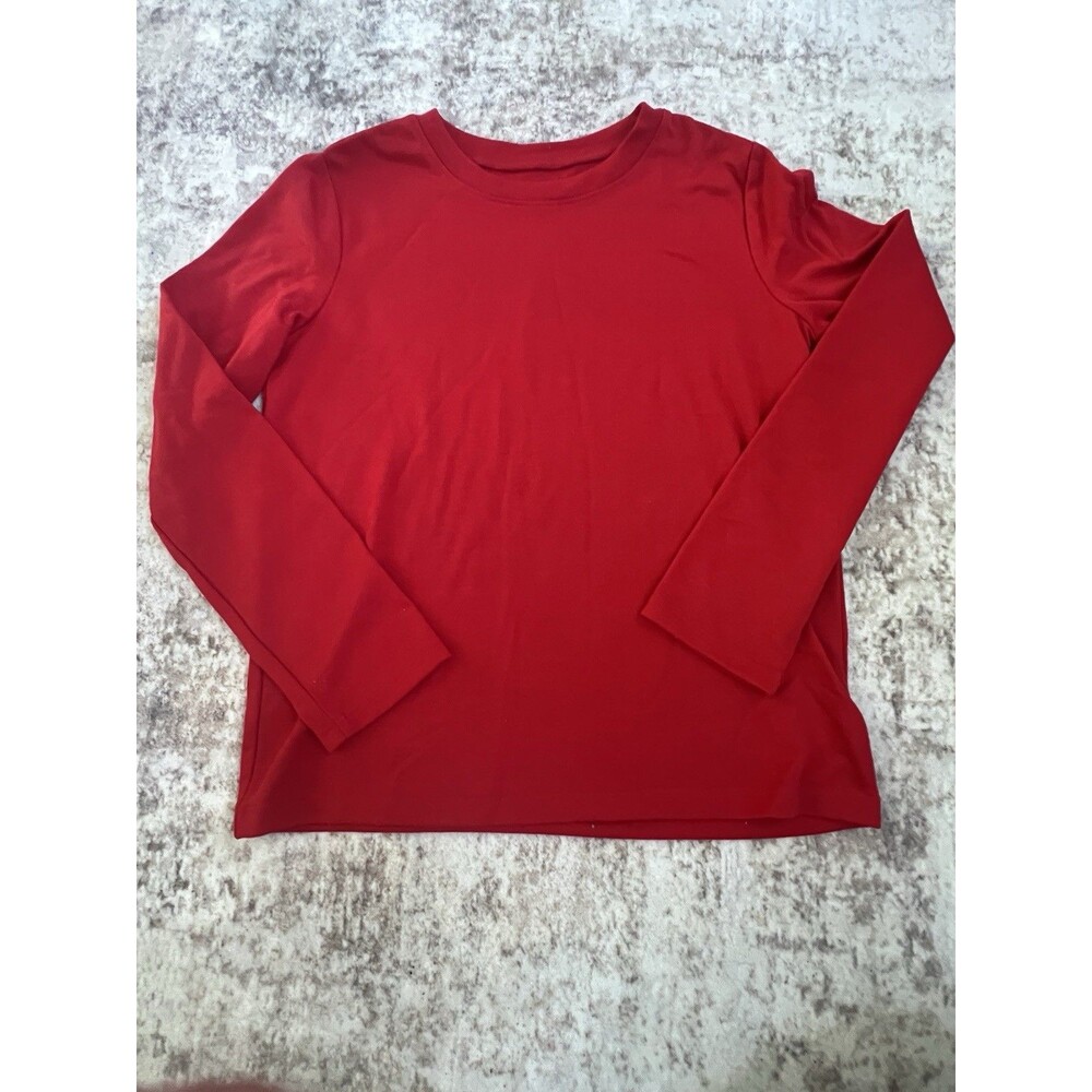 Lands End Shirt Boys 14 Red Long Sleeve Shirt